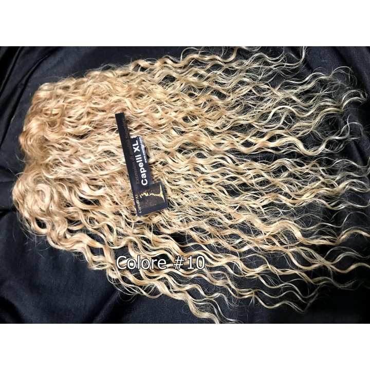 Toupet, Chiusura con clip Capelli veri remy Top closure  ricci biondi
