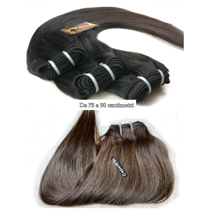 Capelli veri per allungamento cuciti, Tessitura Capelli Lisci indiani