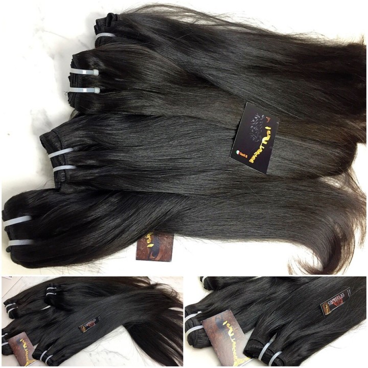Capelli veri per allungamento cuciti, Tessitura Capelli Lisci indiani