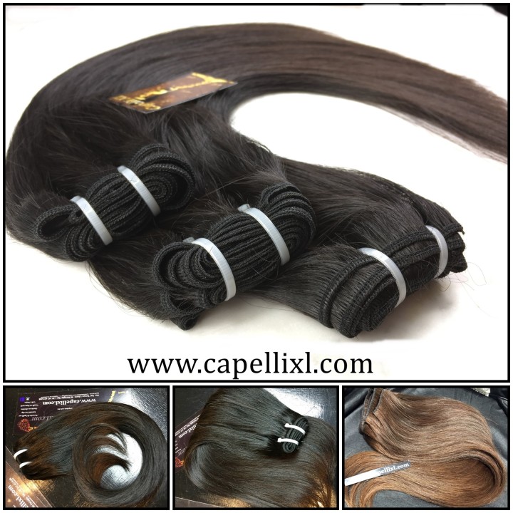 Capelli veri per allungamento cuciti, Tessitura Capelli Lisci indiani