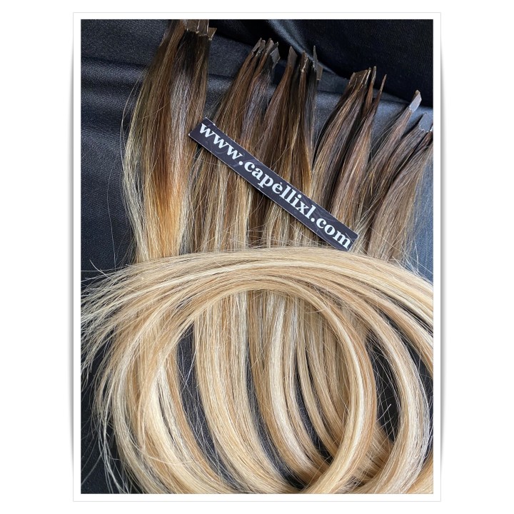 Ciocche XL di capelli veri remy, Colore balayage capelli da 1grammo