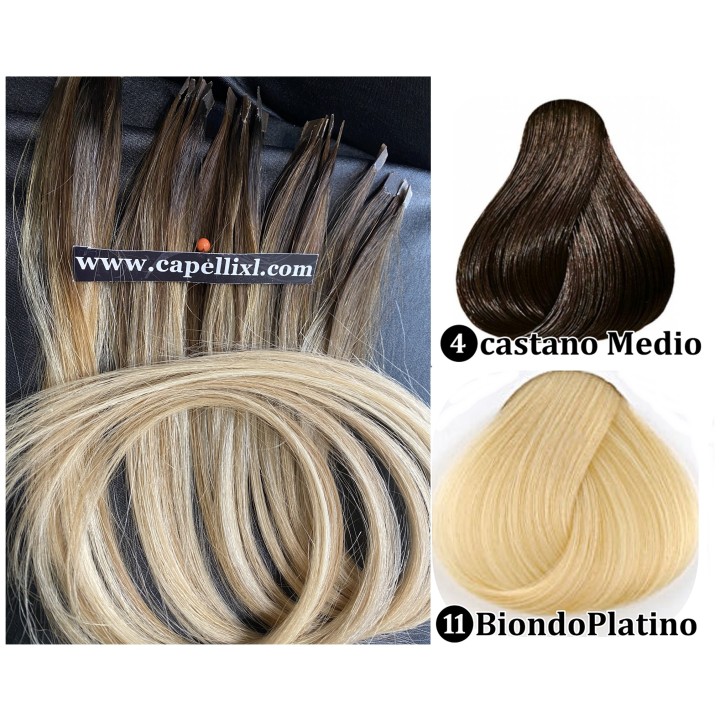 Ciocche XL di capelli veri remy, Colore balayage capelli da 1grammo