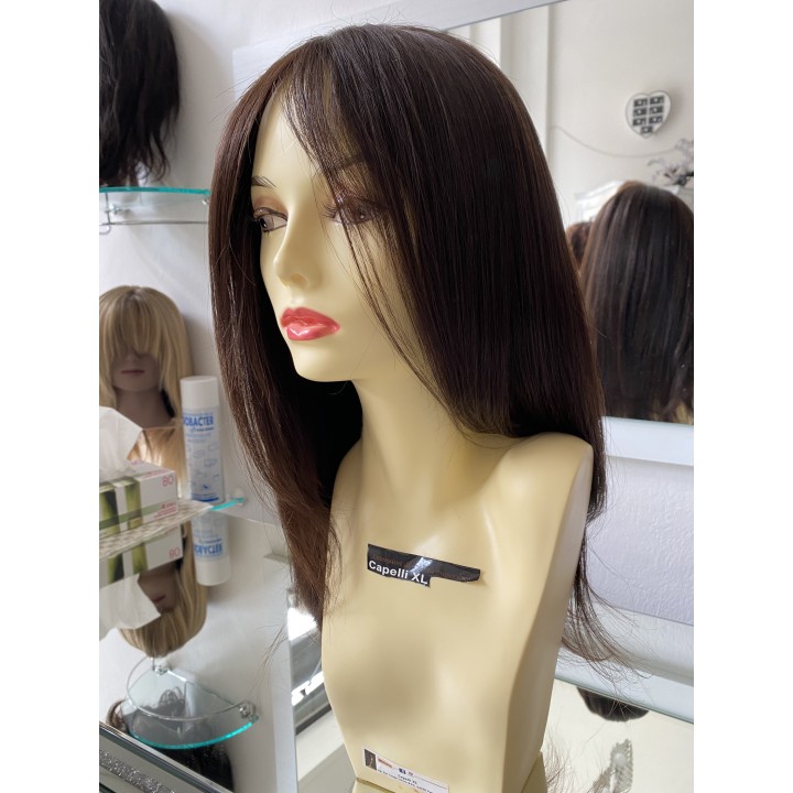 Parrucca su misura di capelli veri remy Mono filamento totale full lace