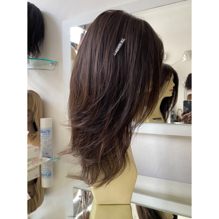 Parrucca su misura di capelli veri remy Mono filamento totale full lace