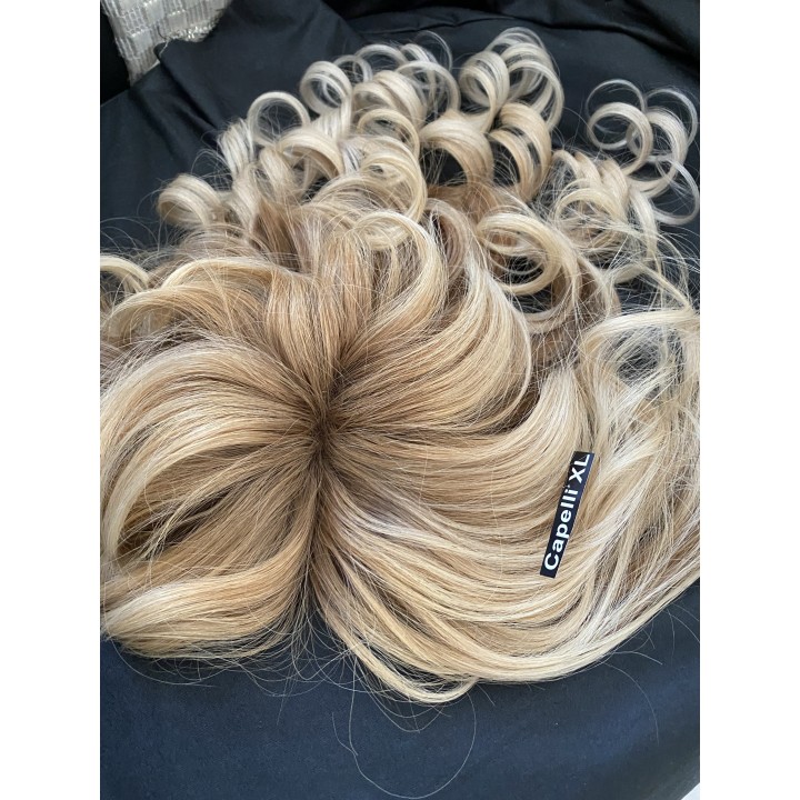Toupet biondo infoltimento con clip capelli veri remy capelli europei