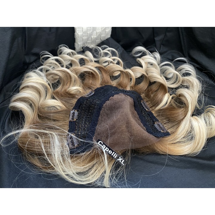 Toupet biondo infoltimento con clip capelli veri remy capelli europei