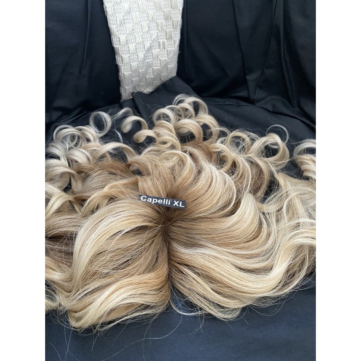 Toupet biondo infoltimento con clip capelli veri remy capelli europei