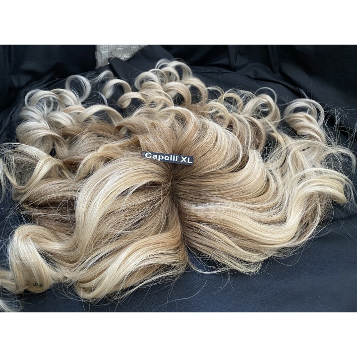 Toupet biondo infoltimento con clip capelli veri remy capelli europei