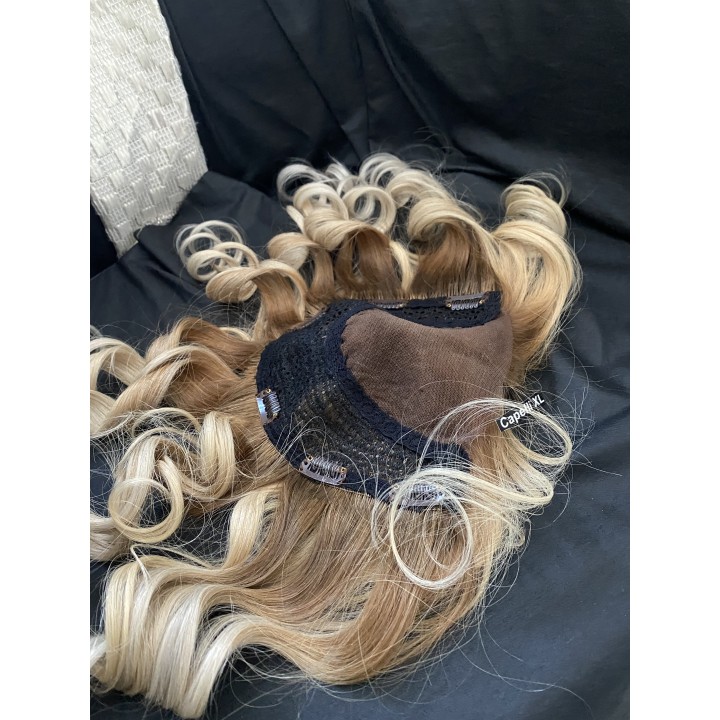 Toupet biondo infoltimento con clip capelli veri remy capelli europei