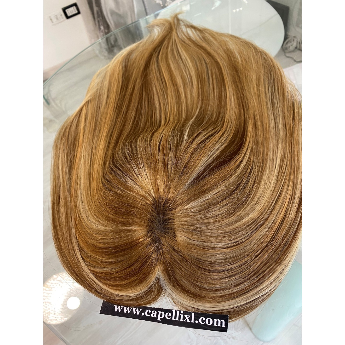 Perruque Mi-longue Multicolore Fannie 15613h4 - Blond Clair, Mèches Roux Et Chocolat - Synthétique