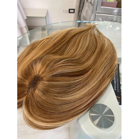 Perruque Semi-longue Abby F27613 - Blonde Cuivrée Mèchée - Synthétique, Taille Moyenne - Neuf Avec étiquettes