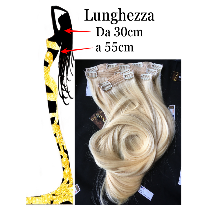 Extension con clip, Capelli veri Remy Europei Colore personalizzato