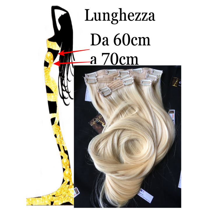 Extension con clip, Capelli veri Remy Europei Colore personalizzato