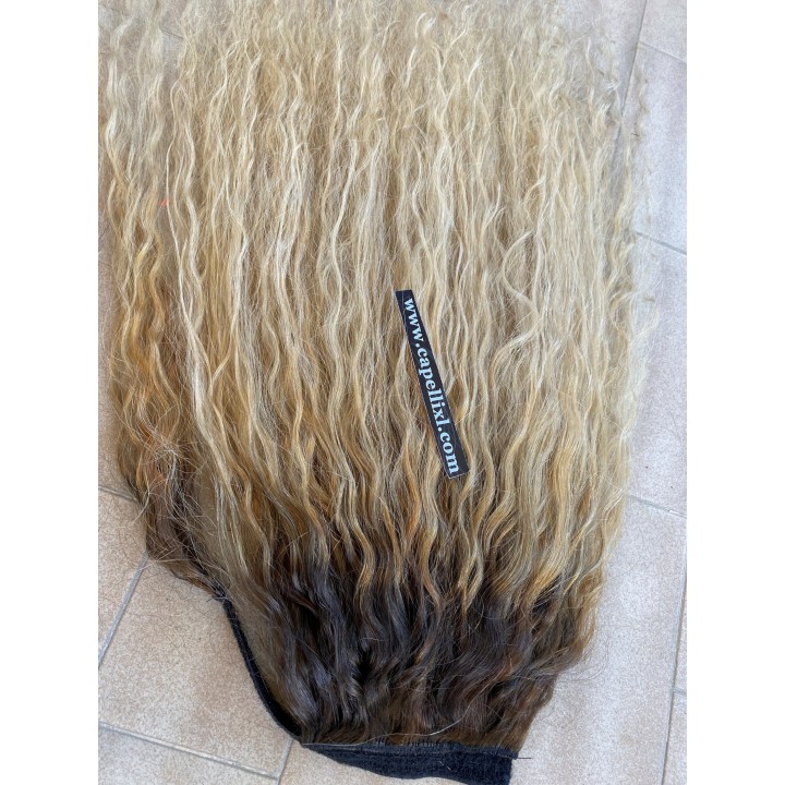 Coda di cavallo, Ponytail capelli veri remy sfumato Capelli ricci