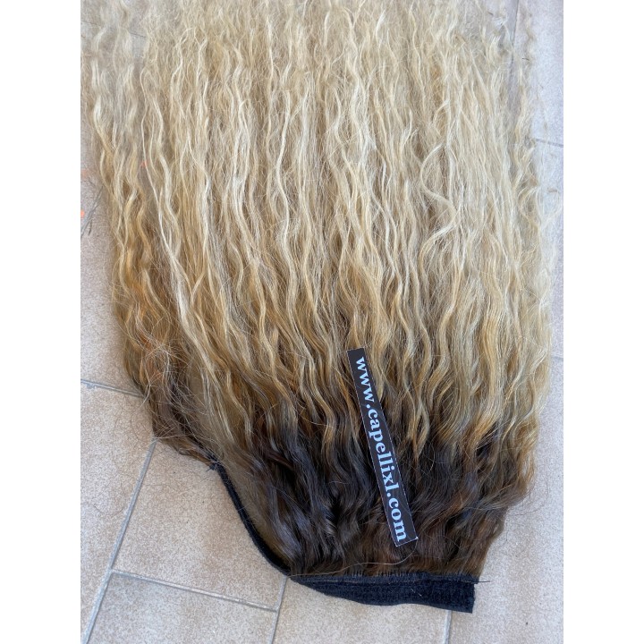 Coda di cavallo, Ponytail capelli veri remy sfumato Capelli ricci