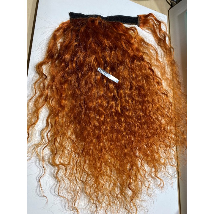Coda di cavallo, Ponytail capelli veri remy  Capelli ricci colore Rame