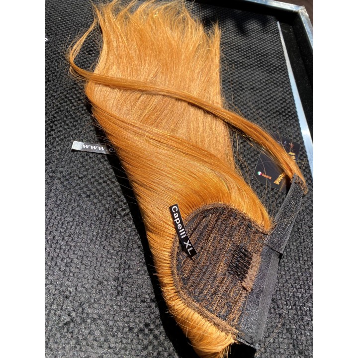 Coda di cavallo, Ponytail capelli veri remy  Capelli ricci colore Rame