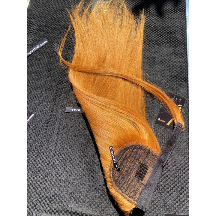 Coda di cavallo, Ponytail capelli veri remy  Capelli ricci colore Rame