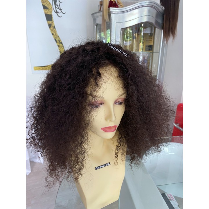 Parrucca di capelli veri remy riccio forte riccio crespo