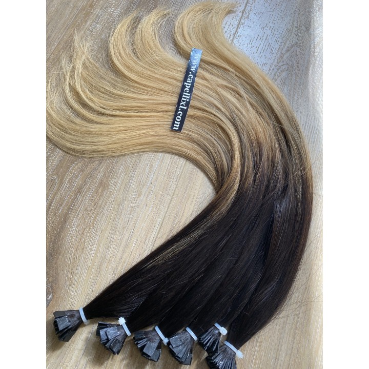 Ciocche XL Balayage biondo chiarissimo base castano scuro - Capelli XL