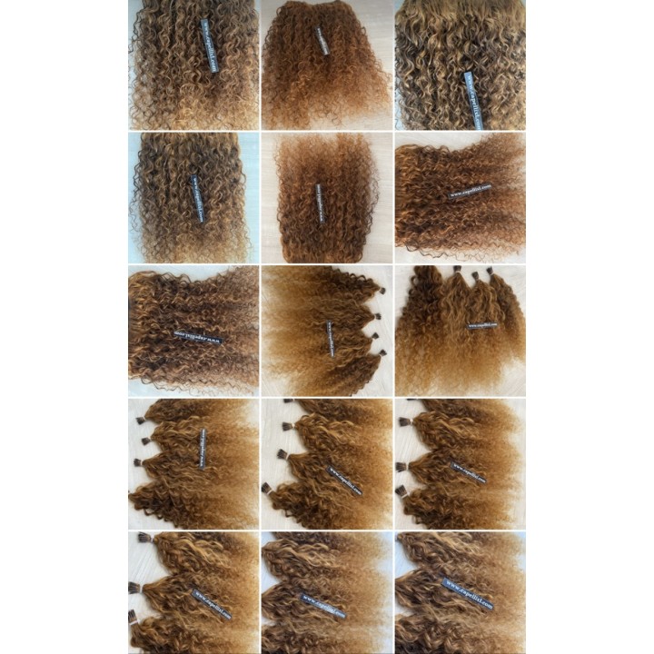 Ciocche XL Ricci capelli veri remy, Colore Biondo dorato ramato