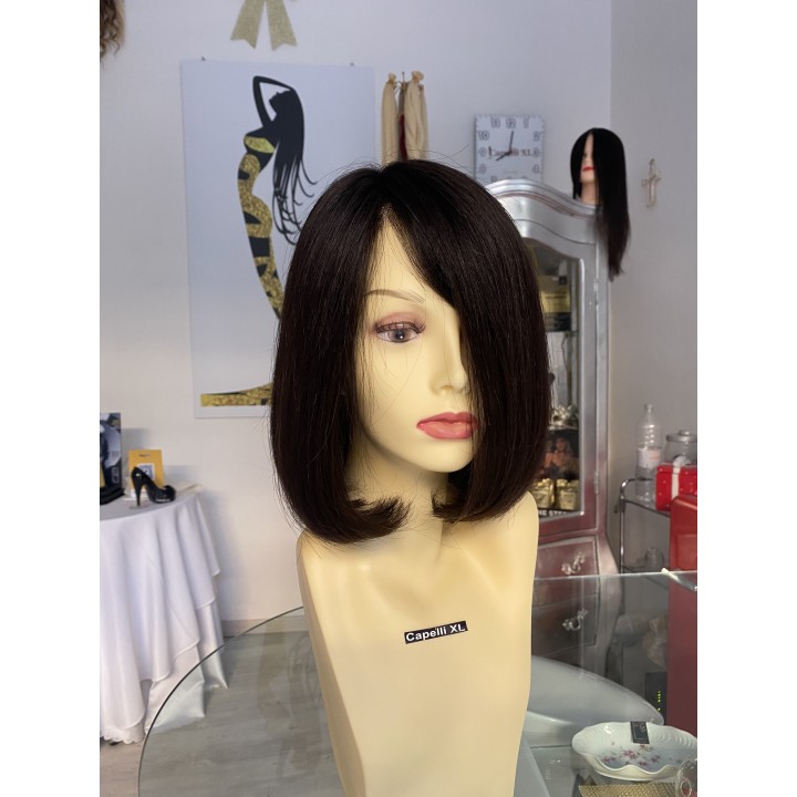Parrucca di capelli veri Remy vergini Front lace integrazione frontale