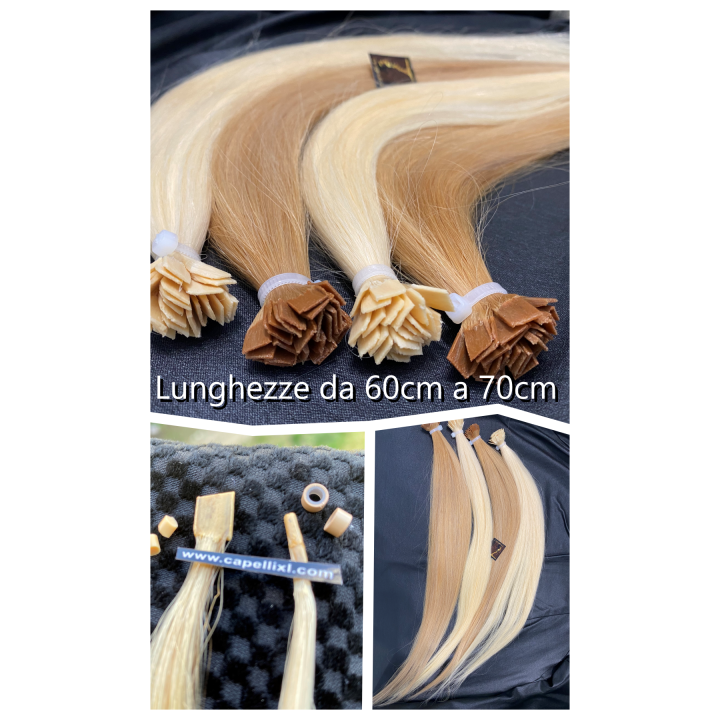Extension Bionde Ciocche XL 1g | Capelli Europei Remy | Cheratina o Microring