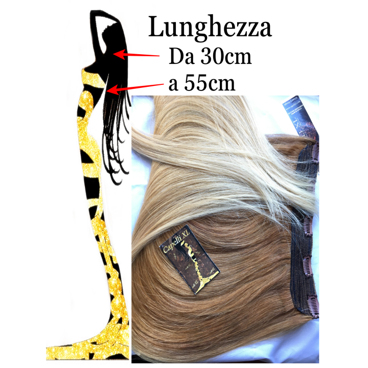 Extension con clip, Capelli veri Remy Europei Colore Balayage