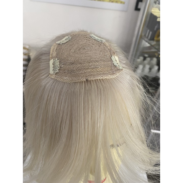 Ciuffo, Frangetta Bionda con clip capelli veri remy Europei