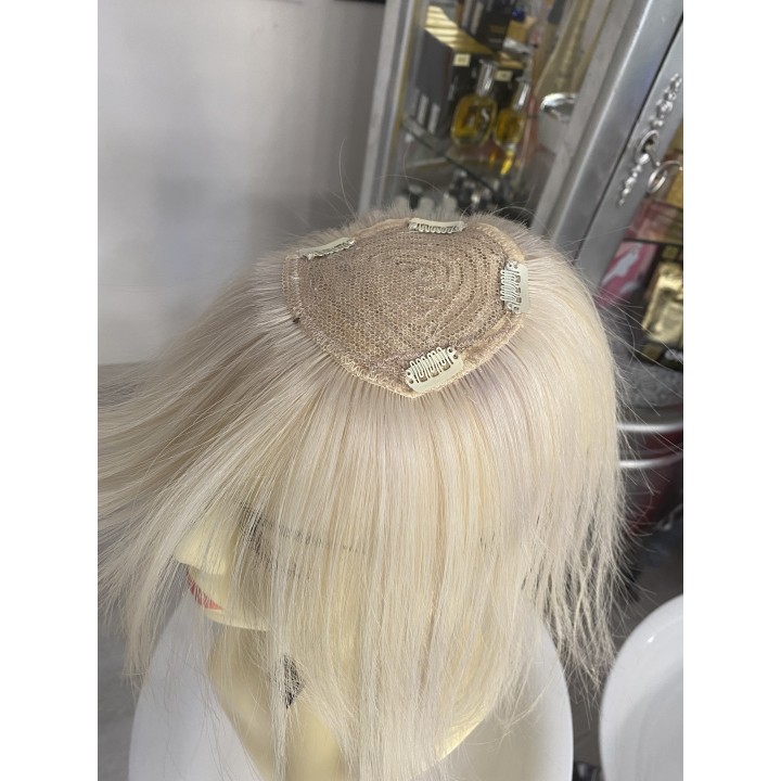 Ciuffo, Frangetta Bionda con clip capelli veri remy Europei