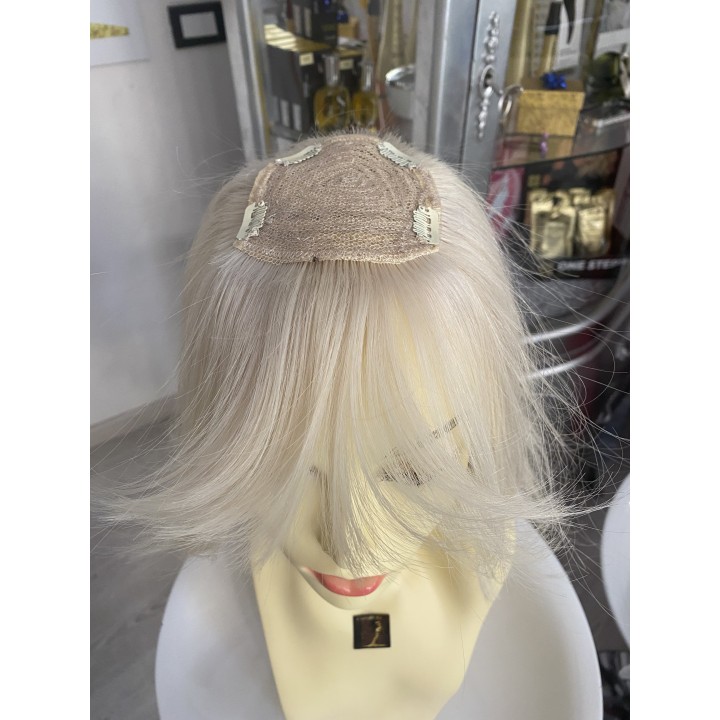 Ciuffo, Frangetta Bionda con clip capelli veri remy Europei