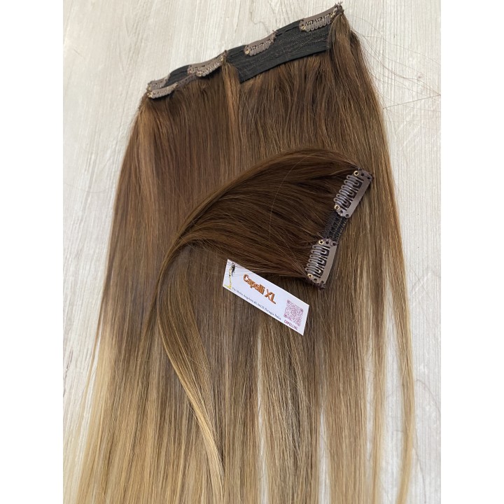Extension con clip, Capelli veri Remy Europei Colore Balayage