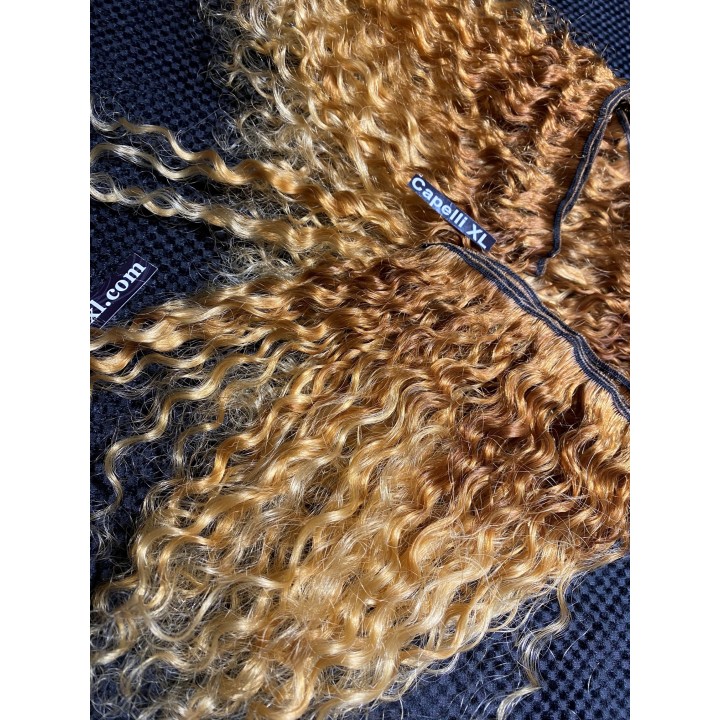 Capelli veri remy cuciti balayage sfumati capelli ricci Brasiliani