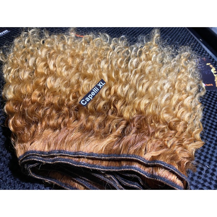 Capelli veri remy cuciti balayage sfumati capelli ricci Brasiliani