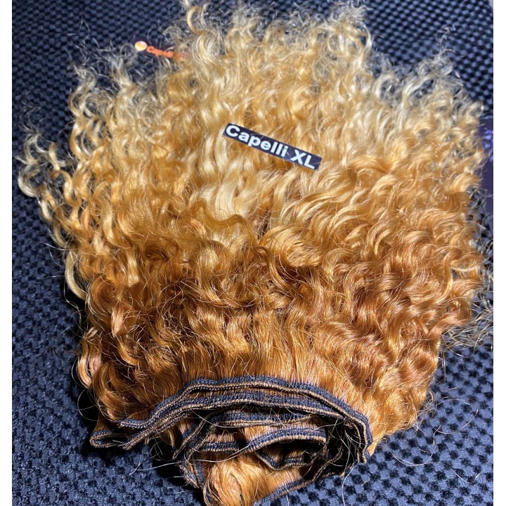 Capelli veri remy cuciti balayage sfumati capelli ricci Brasiliani