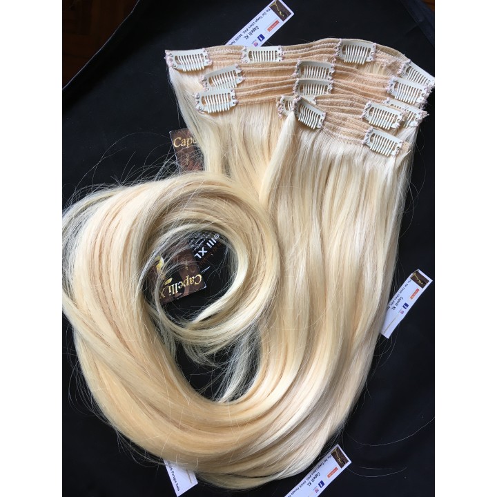 Extension Clip Biondo Platino 50/55 cm 120g | Volume Extra Capelli XL