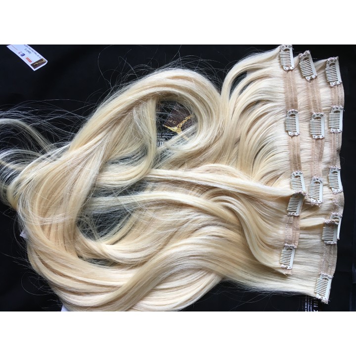 Extension Clip Biondo Platino 85cm 250g | 100% Capelli Veri Remy | Capelli XL