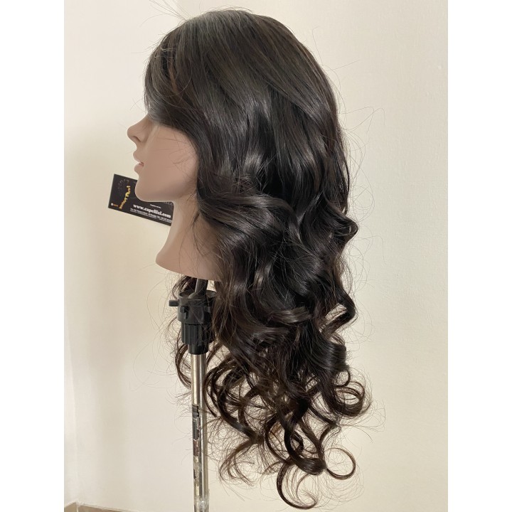 Parrucca di capelli veri Remy Mossi 0 Ricci capelli brasiliani