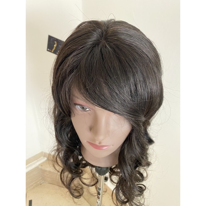 Parrucca di capelli veri Remy Mossi 0 Ricci capelli brasiliani