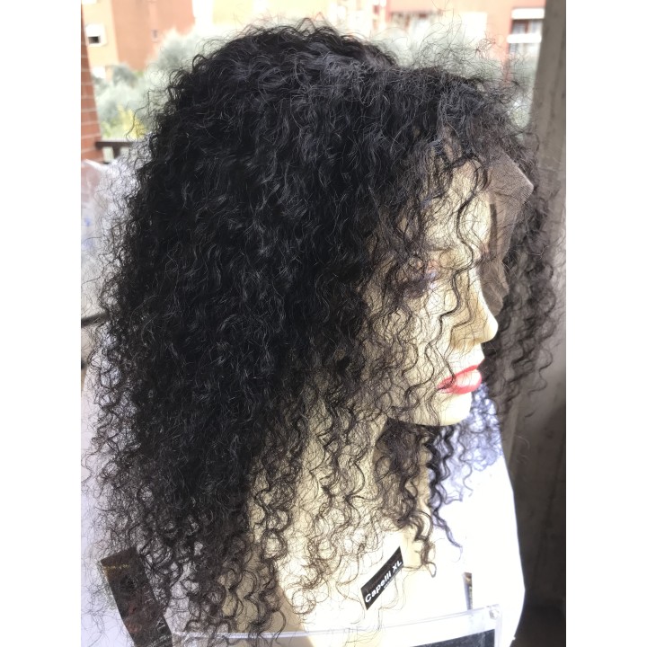 Parrucca di capelli veri Remy Ricci capelli brasiliani Front Lace