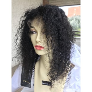 Parrucca di capelli veri Remy Ricci capelli brasiliani Front Lace