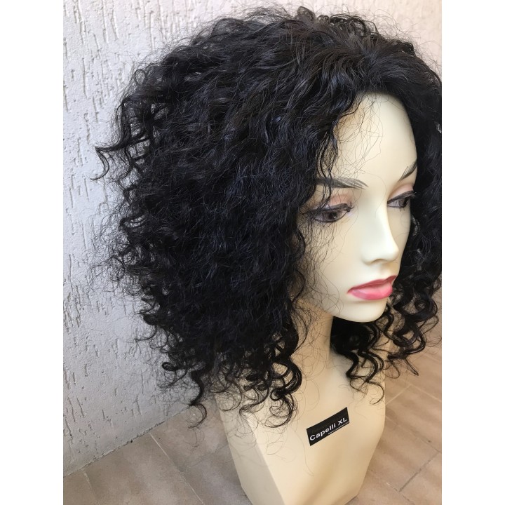 Parrucca di capelli veri Remy Ricci capelli brasiliani Front Lace