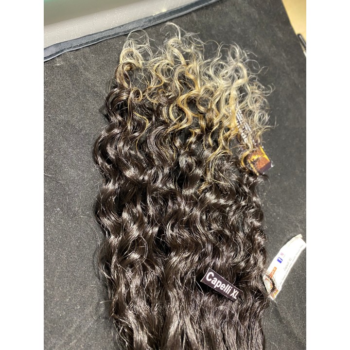 Capelli veri remy cuciti balayage sfumati capelli ricci Brasiliani