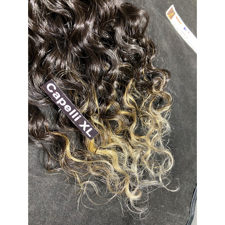 Capelli veri remy cuciti balayage sfumati capelli ricci Brasiliani