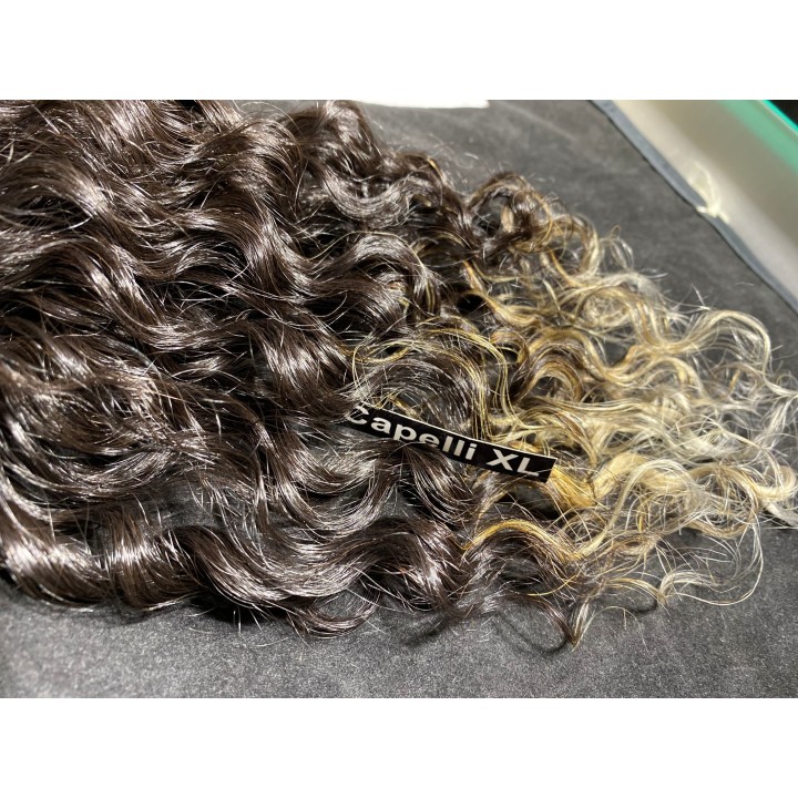 Capelli veri remy cuciti balayage sfumati capelli ricci Brasiliani