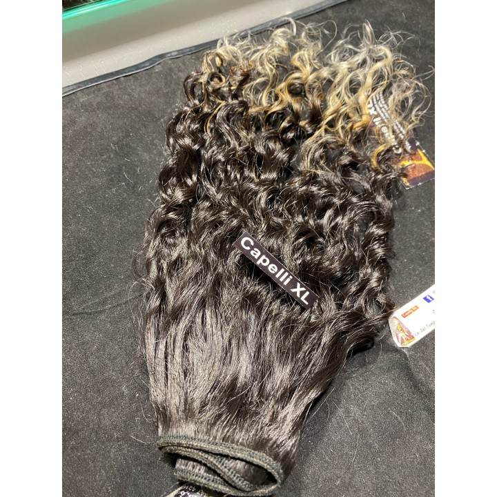 Capelli veri remy cuciti balayage sfumati capelli ricci Brasiliani