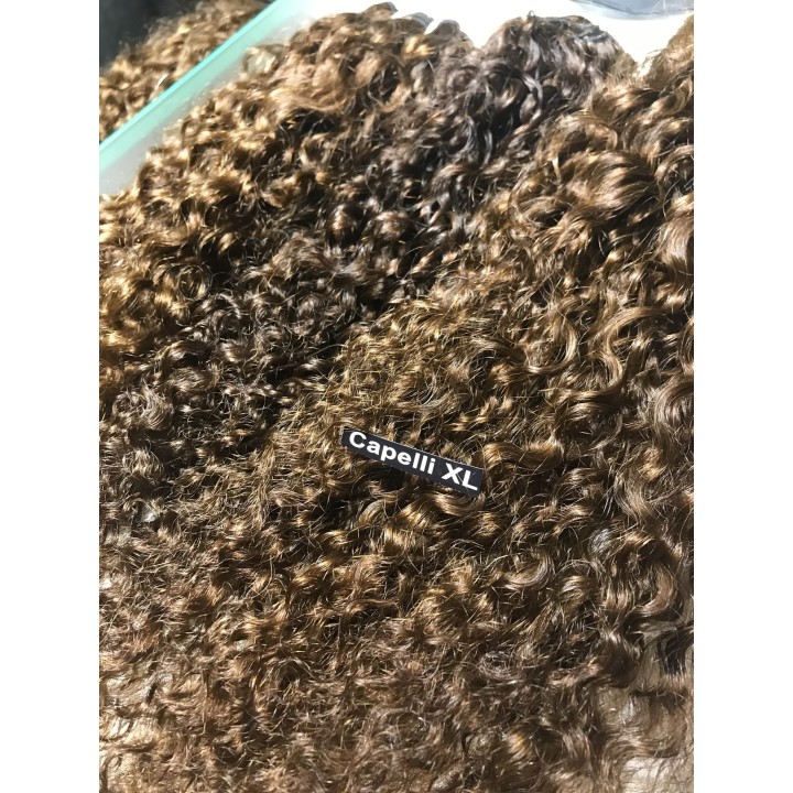 Tessitura Matassa di Capelli veri remy Ricci Brasiliani per extension lunghi 75cm
