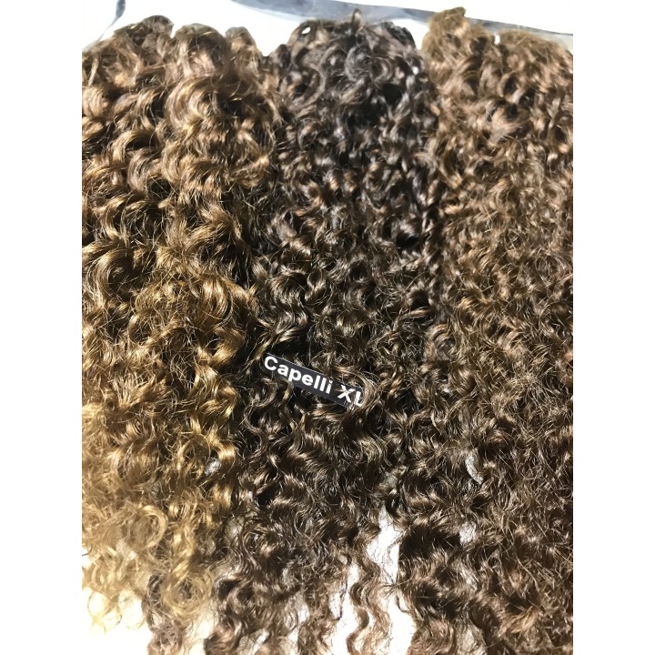 Tessitura Matassa di Capelli veri remy Ricci Brasiliani per extension lunghi 75cm