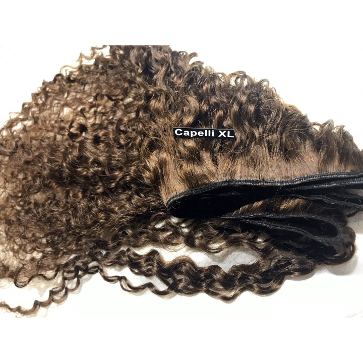 Tessitura Matassa di Capelli veri remy Ricci Brasiliani per extension lunghi 75cm