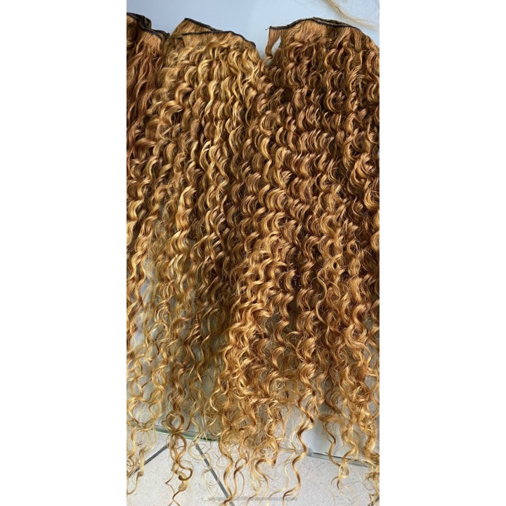 Capelli veri remy Ricci Colore Biondo dorato capelli Brasiliani